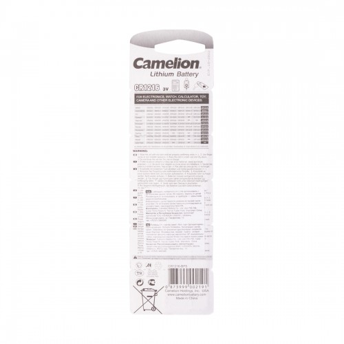 Батарейка CAMELION Lithium CR1216-BP5 5 шт. в блистере