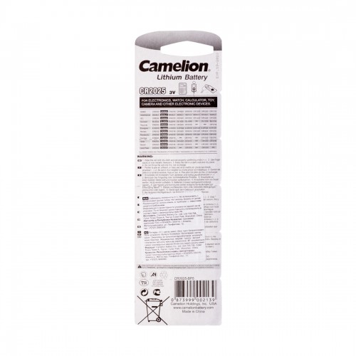 Батарейка CAMELION Lithium CR2025-BP5 5 шт. в блистере