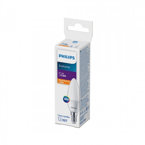 Лампа Philips Ecohome LED Candle 5W 500lm E14 827B35NDFR