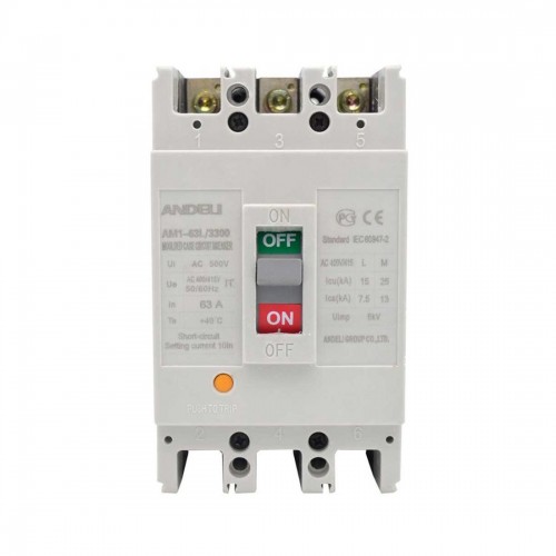Автоматический выключатель ANDELI AM1-63L 3P 50A